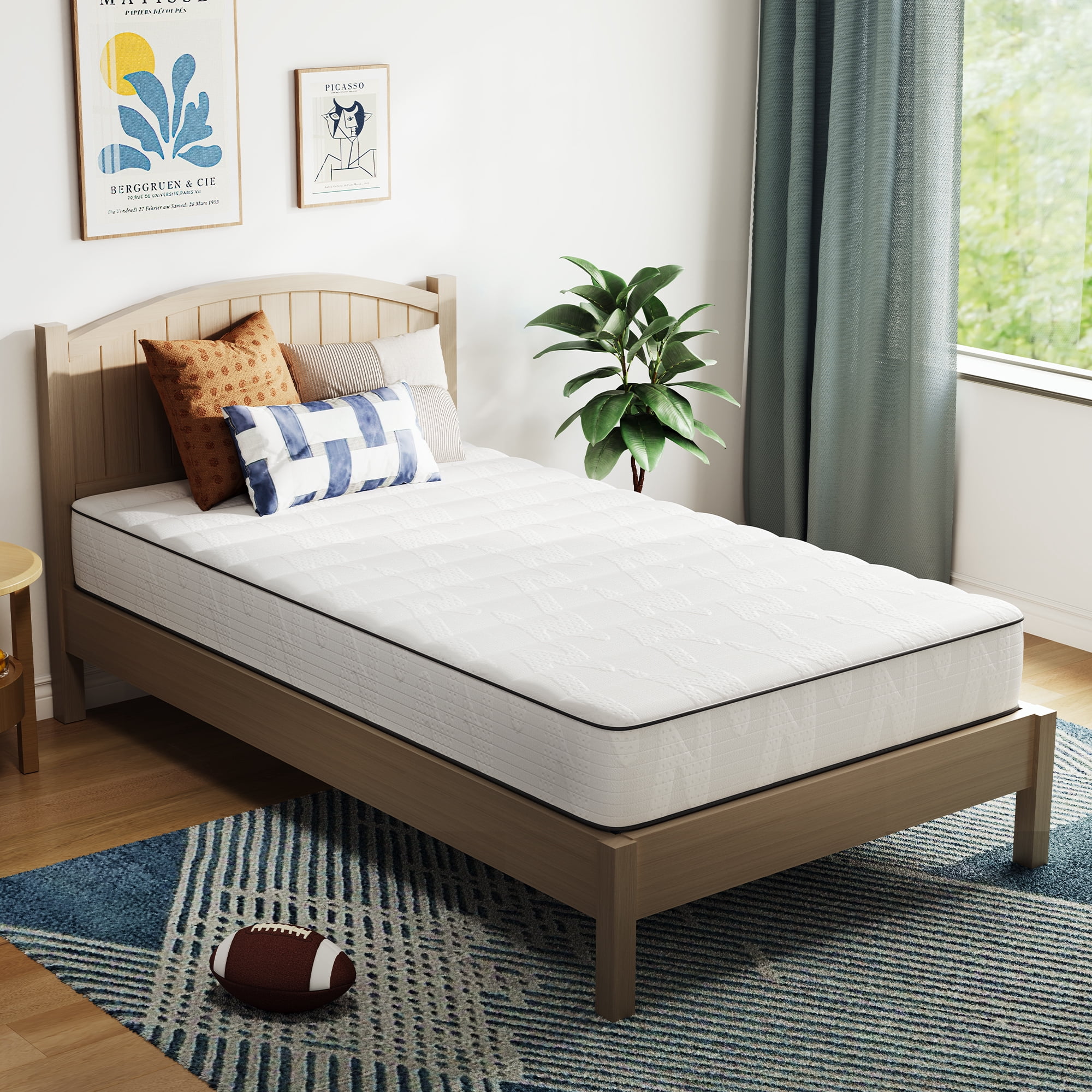 Avenco Whisper 8" Full Size Medium Firm Individual Pocket Hybrid Support Mattress,CertiPUR-US Certified