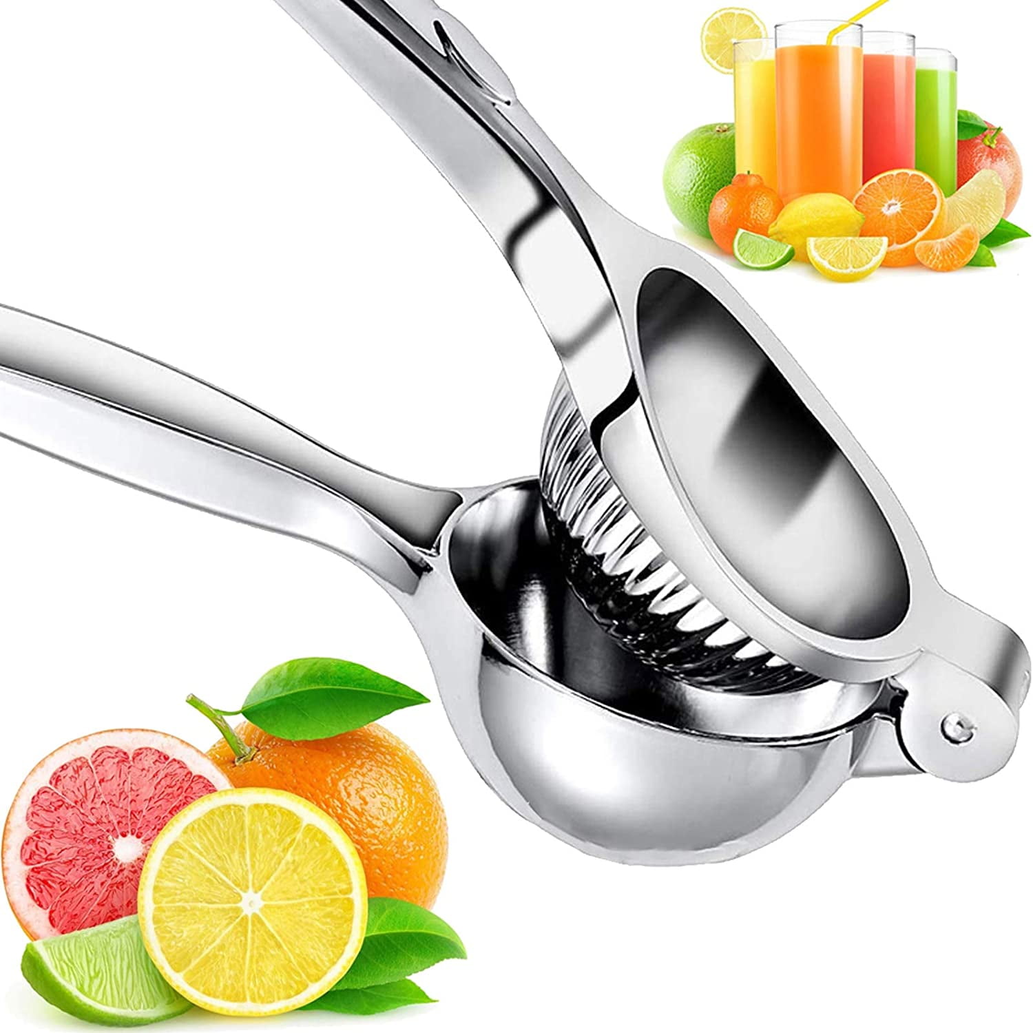 Aeon Design Metal Lemon Squeezer With 5 Pcs Lemon Covers-Portable And Non Slip Design Citrus Press Juicer-Lime Squeezer-With Lemon Wraps-Long Lasting And Dishwasher Safe-2.95x8.7 And 0.396lb-Yellow 