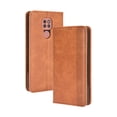 thumbnail image 1 of Compatible with Motorola Moto E7 Plus Case Magnetic Closure Vintage Pattern PU Leather Wallet Cover with Card Slots-Brown, 1 of 5