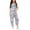Sky Blue, variant on XIYON Girls Printed Casual V Spaghetti Jumpsuits Solid Color Loose Casual Romper With Pocket Spring Summer Onesie 9-10 Years
