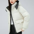 thumbnail image 5 of Hvyesh Womens Winter Puffer Jacket Warm Quilted Hooded Jackets Comfy Stand Collar Zip Up Padded Coat Thermal Outdoor Coat with Pockets, 5 of 6
