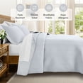 thumbnail image 3 of IR Imperial Rooms 3-Piece Linen Quilt Set, Ultrasonic Chevron Pattern Bedspread Soft Lightweight Coverlet, Queen, White, 3 of 10