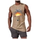 thumbnail image 2 of Camiseta sin mangas de cuello redondo para hombre, informal, a la moda, con estampado, deportiva, de poliéster, 2 of 5