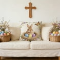 thumbnail image 4 of Happy Easter Pillow Covers 2 Pack 18 x 18 Inch Easter Decorations Bunny Bless Our Home Cushion Case Decoration for Sofa Couch, 4 of 5