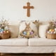 thumbnail image 5 of CaiYueKe Easter Pillow Cover Decorative Couch Throw Pillow Case Holiday Home Decor Spring Decorations Soft Flannel Cozy Living Room Bedroom Accent Pillow, 5 of 6