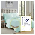 thumbnail image 2 of 7 Piece Comforter Set Bag Solid Color All Season Soft Down Alternative Blanket & Luxurious Microfiber Bed Sheets, Aqua, Full, 2 of 2