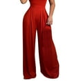 thumbnail image 2 of Idoravan Women's Plus Size Pants Women High Waist Casual Wide Leg Long Palazzo Pants Trousers Regular Size, 2 of 3