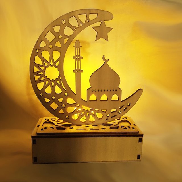 Adorno De Luz Nocturna Ramadan LED Lámpara de dormitorio Creative Chic Moon Star Decor Lightings para Eid Al Fitr