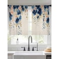 thumbnail image 2 of Navy Blue Spring Floral Sheer Curtains 54 Inch Length 2 Panels for Living Room, Farmhouse Butterfly Rustic Voile Kitchen Curtain Set, Luxury Privacy Drapes Window Treatment for Bedroom, 2 of 7