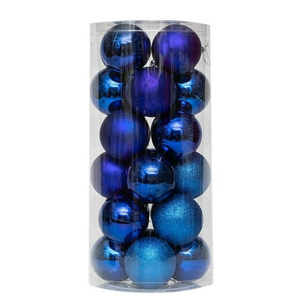 

Decor Store 24Pcs Christmas Balls Decorative Thickening Shatterproof Festive Props Electroplated Pearlescent Balls Pendants for Christmas