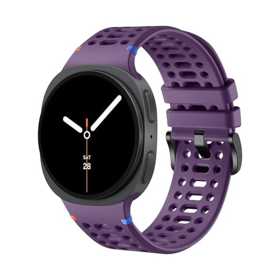xixishop Sport Bands for Galaxy Watch 8 Band Women Men/Galaxy Watch 8 Classic Band, Soft Silicone Water-Resistant Replacement Strap for Samsung Watch 8 40mm 44mm/ Samsung Watch 8 Classic 46mm, Purple