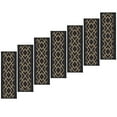 thumbnail image 4 of Ottomanson Non-Slip Rubberback Diamond 8.5" x 26" Indoor Stair Treads, 7 Pack, Black, 4 of 11
