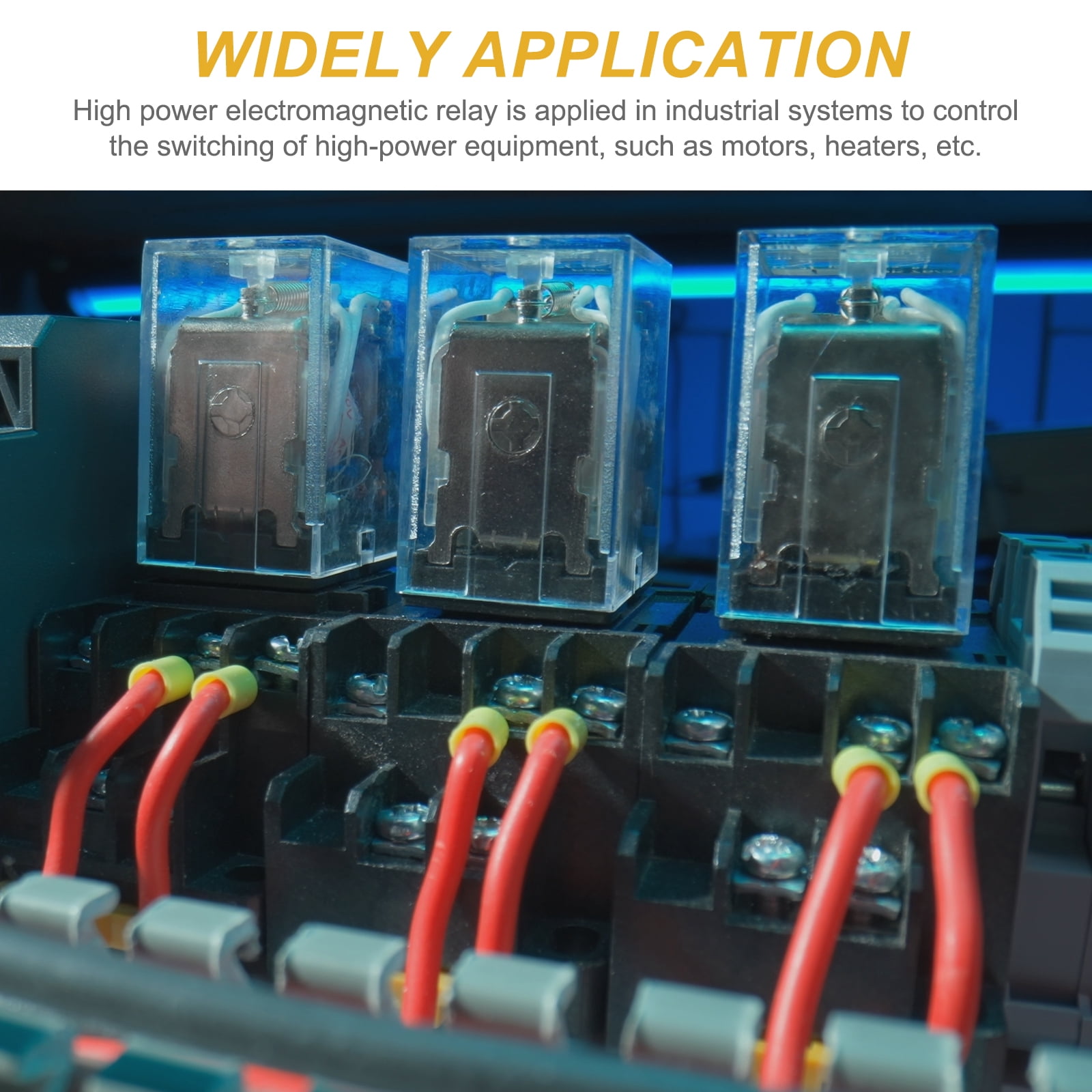 AC110V 80A Electromagnetic Relay, High Power Relay DPDT 2NO 2NC 8 Terminals Din Rail Mounting