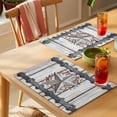 thumbnail image 4 of Texas Star Retro Placemats Set of 8 Brown Wooden Vintage Berry Place Mats Indoor Wipeable Table Mats Washable Cloth Dining Table Placemats for Kitchen Holiday Party Home Decor 13x19 Inch, 4 of 9