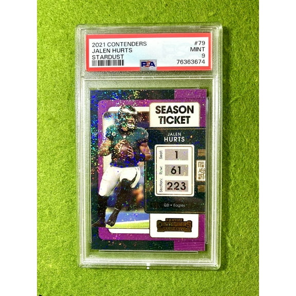 Jalen Hurts WHITE SPARKLE PRIZM STARDUST SSP CARD 2021 Panini Contenders PSA 9