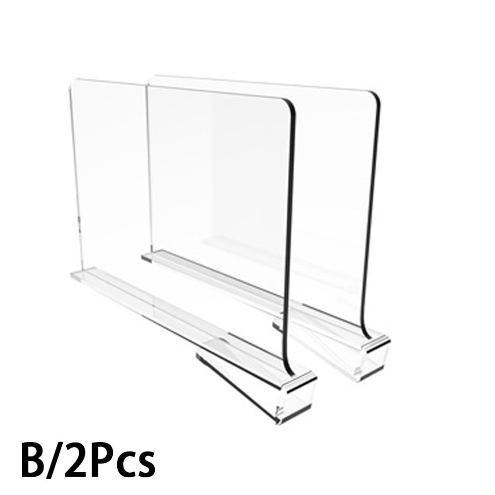 2pcs Acrylic Shelf Dividers Wardrobe Transparent Partitions