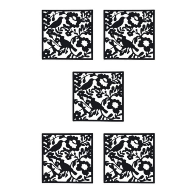 ZheElen 4piece Lightweight Hanging Divider Screens For Versatile Space Foldable Black Bird Chart 5Set