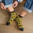 thumbnail image 3 of Fuzoiu Sunflowers Print Adult Socks, Crew Moisture-wicking Socks, Unisex Cushion Crew Socks,Casual Sports Ankle Socks, 3 of 7