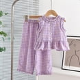 thumbnail image 5 of LNMQLPDBS Girls Summer Sets Puff Sleeve Ruffle Hem Floral Printed Top & Elastic Waist Pants 2pcs Outfits Summer Outdoor Casual Fashionable Suit Toddler Girl Clothes for Tour Vacation and Photo, 5 of 5