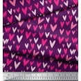 thumbnail image 3 of Soimoi Purple Viscose Chiffon Fabric Pink Heart Printed Craft Fabric by the Yard 42 Inch Wide, 3 of 3