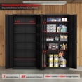 thumbnail image 4 of Ktaxon 71"H Metal Garage Storage Cabinet, Heavy Duty Steel Utility Locker with 5 Adjustable Shelves, for Home, Office, Warehouse, Garage, Black, 4 of 10