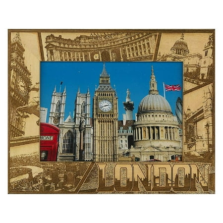 London England Laser Engraved Wood Picture Frame (5 x 7)