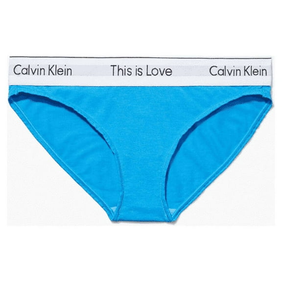 Calvin Klein Women's Plus Cotton This Is Love Bikini, Deep Sky Blue, 2X