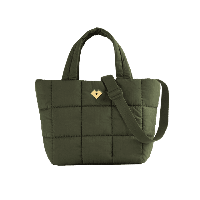 Bolsa Mujer tipo Tote Bag y Crossbody Acolchada, LuckyLy Ligera con Múltiples Compartimentos y Repelente al Agua, Bolsa Bandolera de Mano y al Hombro Cruzada, Ideal como Bolso de verde oscuro UNITALLA