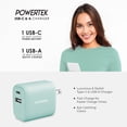 thumbnail image 5 of Liquipel Powertek Pastel Dual USB-A / USB-C Wall Charger - Mint, 5 of 7