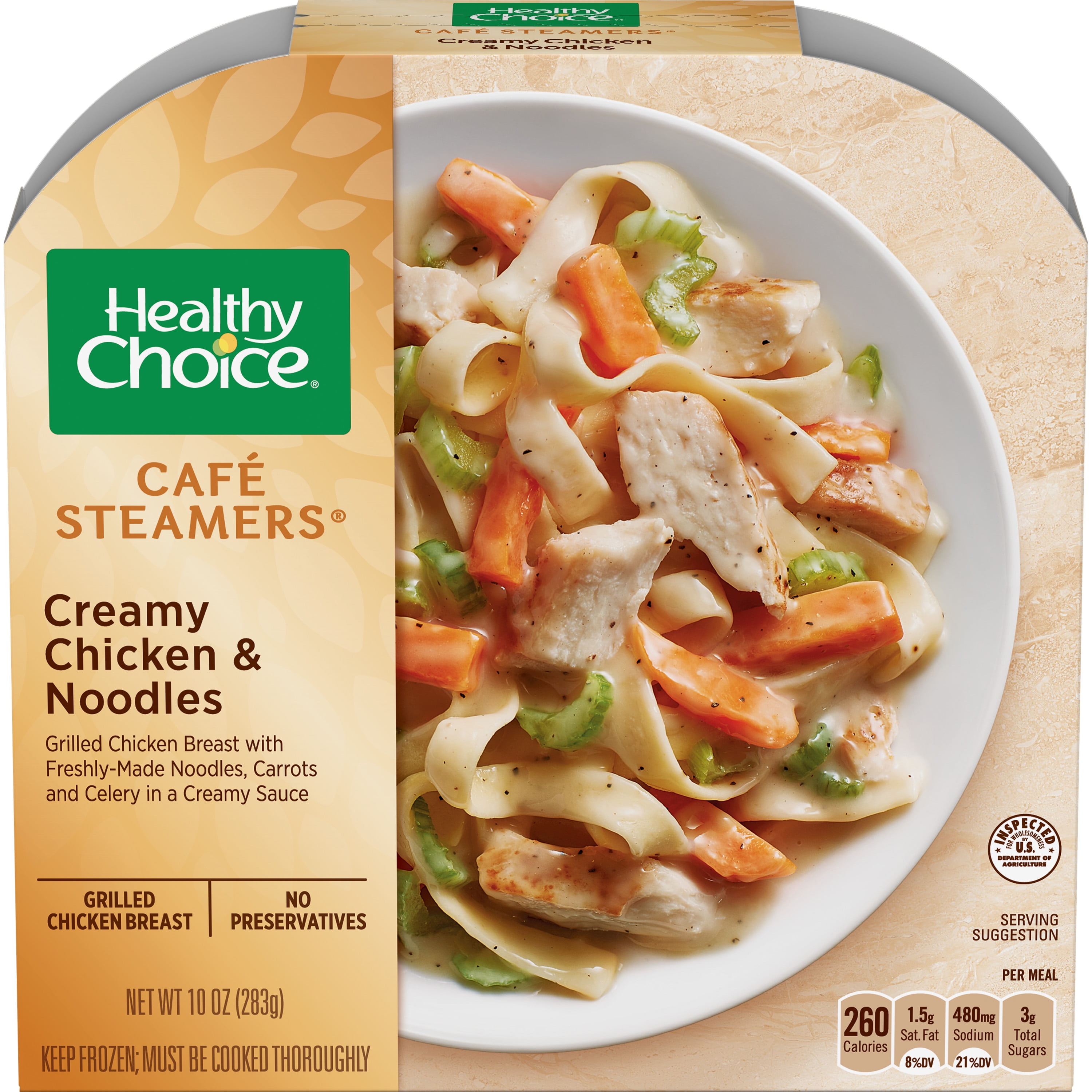 Healthy Choice Cafe Steamers Frozen Dinner Creamy Chicken Noodles 10 Ounce Walmart Com Walmart Com