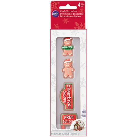 Wilton W5811 Candy Decorations 4/Pkg Signs & Gingerbread Boys