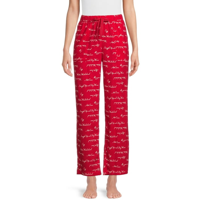 Joyspun Women’s Flannel Script Pajama Pants, Sizes up to 3X - Walmart.com