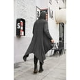thumbnail image 6 of COOFANDY Long Hooded Cardigan Ruffle Shawl Collar Open Front Lightweight Drape Cape Overcoat with Pockets, 6 of 7