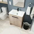 thumbnail image 6 of 30 Inch Freestanding Bathroom Vanity with White Ceramic Sink & 2 Soft-Close Cabinet Doors, Light Oak, 6 of 11
