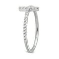thumbnail image 3 of Araiya Fine Jewelry 10K White Gold Round-shape Lab Grown Diamond Cross Band Ring ( 1/8 cttw, D-F Color, VS Clarity) Size 5, 3 of 8