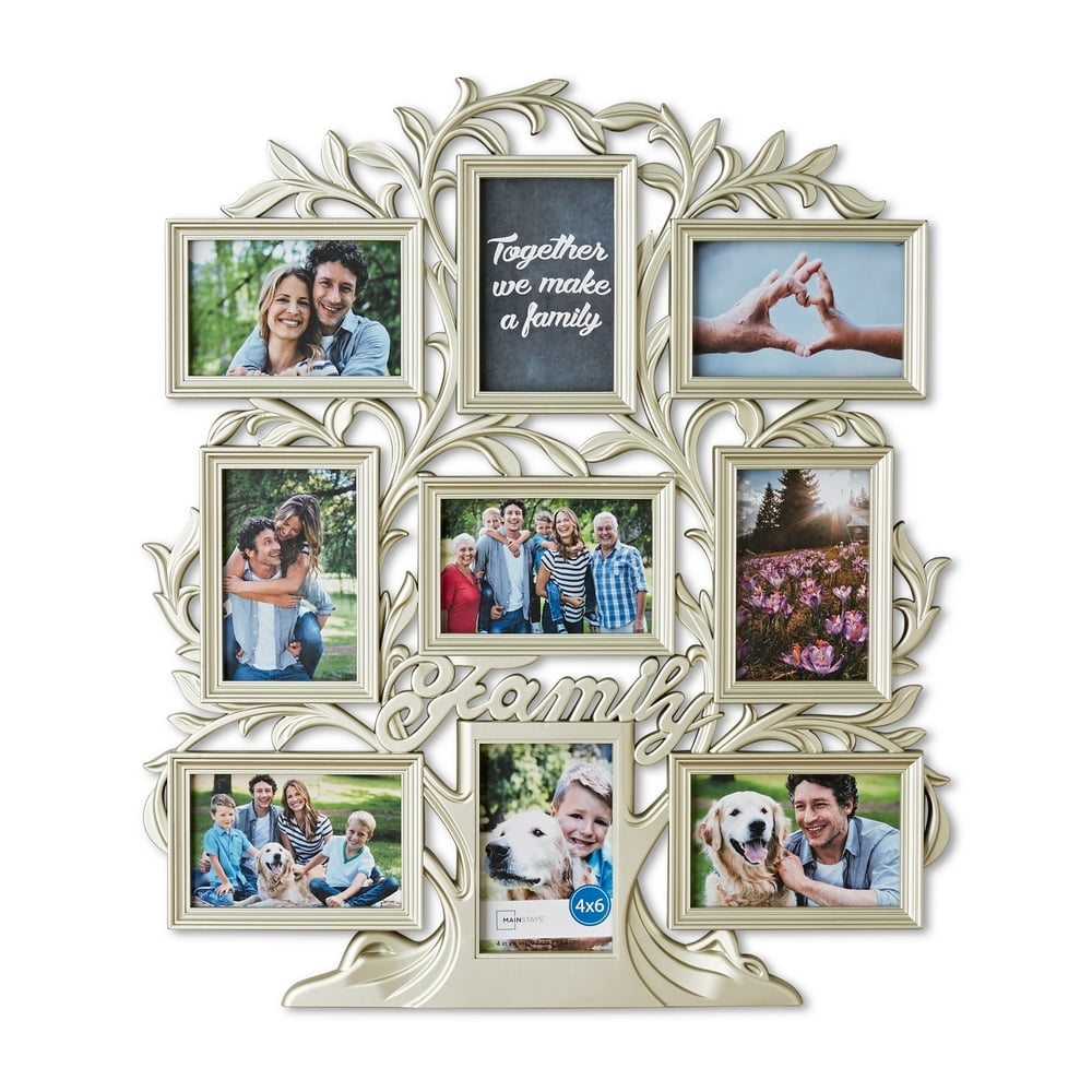 Mainstays 9Opening Family Tree Wall Collage Picture Frame, Multiple