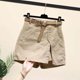 thumbnail image 1 of MKLEKYY Pantalones Cortos Casuales de Mujer, de Mezcla de Lino, de Cintura Alta, Ligeros y Elásticos, con Abertura Lateral, para Verano, 1 of 4