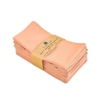 Fingercraft Cloth Napkin, Solid Color Cotton Linen Blend Table Napkins, Soft and Absorbent Fabric, Set of 12, Peach