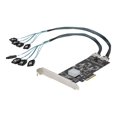 thumbnail image 4 of StarTech.com 8 Port SATA PCIe Card, PCI Express 6Gbps SATA Expansion Card with 4 Host Controllers, SATA PCIe Controller Card, PCI-e x4 Gen 2 to SATA III Adapter Card, Drive Cables Incl. - Windows/macOS/Linux (8P6G-PCIE-SATA-CARD) - Storage controller - SATA 6Gb/s / SAS 6Gb/s - low profile - PCIe 2.0 x4 - black, 4 of 11