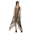 thumbnail image 1 of Moomaya Printed Boho Backless Dress Summer V Neck Halter Dresses Women, 1 of 1