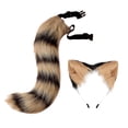 thumbnail image 2 of Disfraz de cola larga sintética para fiestas temáticas de animales, orejas de zorro, aro para el pelo para Amarillo negro Zulema Traje de juego de cosplay, 2 of 8