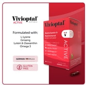 Vivioptal Active, 90 Softgels (120 Units), Ginseng & Omega 3, Multivitamin & Multimineral, Gluten Free, German Formula