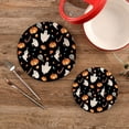 thumbnail image 2 of SKYSONIC 2 pcs Cute Little Ghosts Pumpkins Pot Holders Trivets, Heat Resistant Trivets,Halloween Black Cotton Thread Weave Mats for Hot Pads Pans Pot Bowl Teapot, 2 of 7