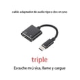 thumbnail image 4 of Adaptador Y Cargador 2 En 1 Tipo C Para Auriculares compatible con celulares Genérico adaptador de audio, 4 of 6