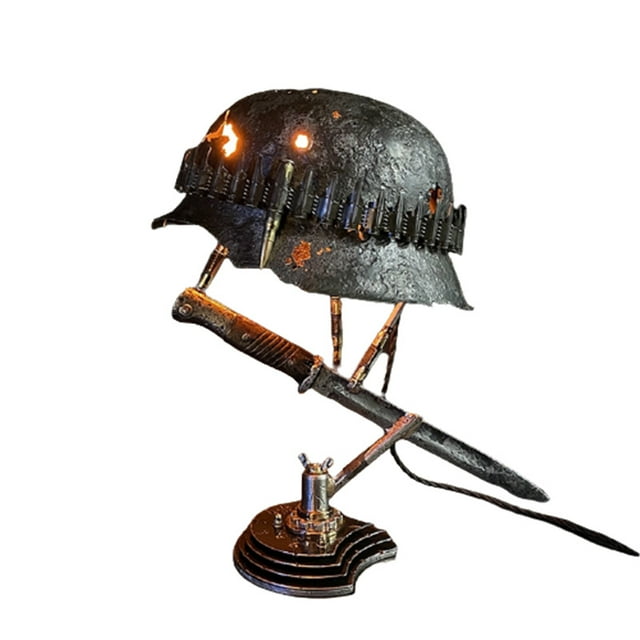CAROOTU War Relic Lamp Remembering That History Resin Desktop Ornament USB Charging Table Lamp