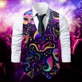 thumbnail image 2 of Rotm Suit Vest Christmas Vest for Men Festive Dress Waistcoat Necktie Pocket Square Cufflinks Set Purple,2XL, 2 of 4