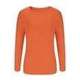 thumbnail image 5 of Spring Tops for Women Viikei Women's Long Sleeve Tops,Plus Size Womens Hoodies Pullover,Womens Long Sleeve Neck Ribbed Knit Fitted Casual Tops Tee Slim Basic Shirts Orange M, 5 of 5