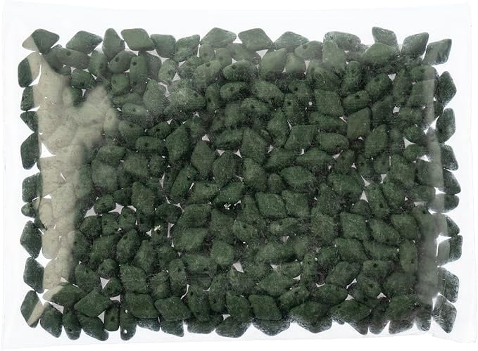 Matubo Czech Gemduo 2-Hole 50g Neon Forest Green 02010-29542 Glass beads for Jewelry Making, DIY Crafts & Decoration