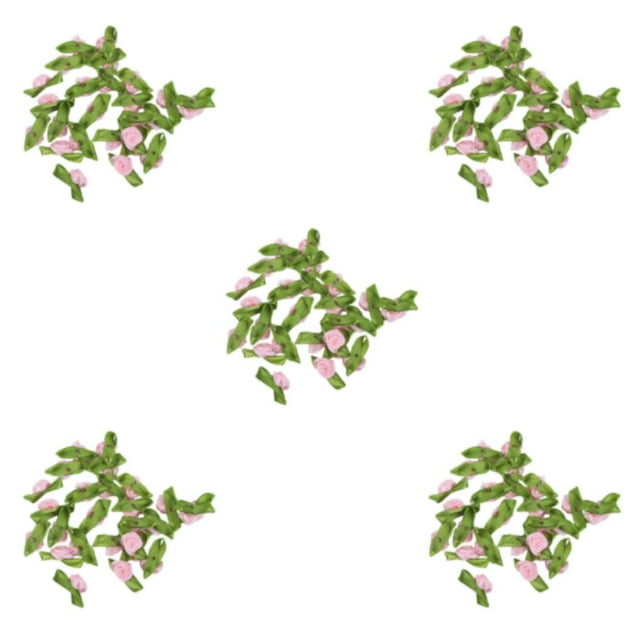 Maytalsory 100pcs Decor With Satin Ribbon Flowers Beautiful And Versatile Choice Beautiful pink 5Set
