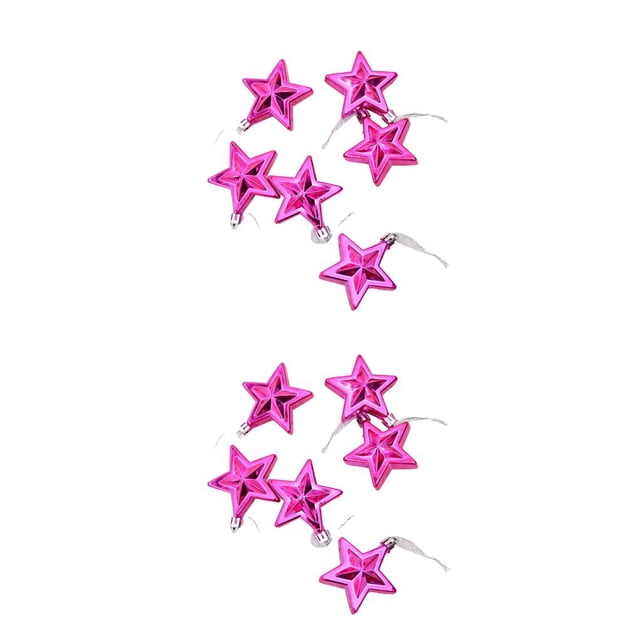 Bewildely Paquete de 6 decoración de estrellas de plástico para árbol de Navidad de interior, dormitorio, Navidad, Año Nuevo, cumpleaños, Type1 NO1